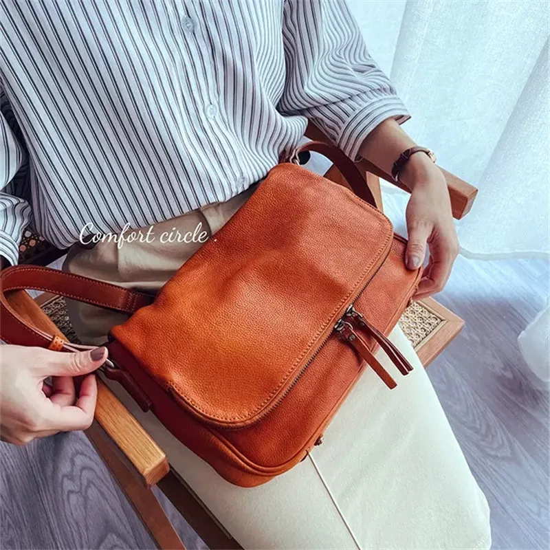 PNDME fashion vintage designer genuine leather ladies crossbody bag casual handmade top quality cow leather women's shoulder bag