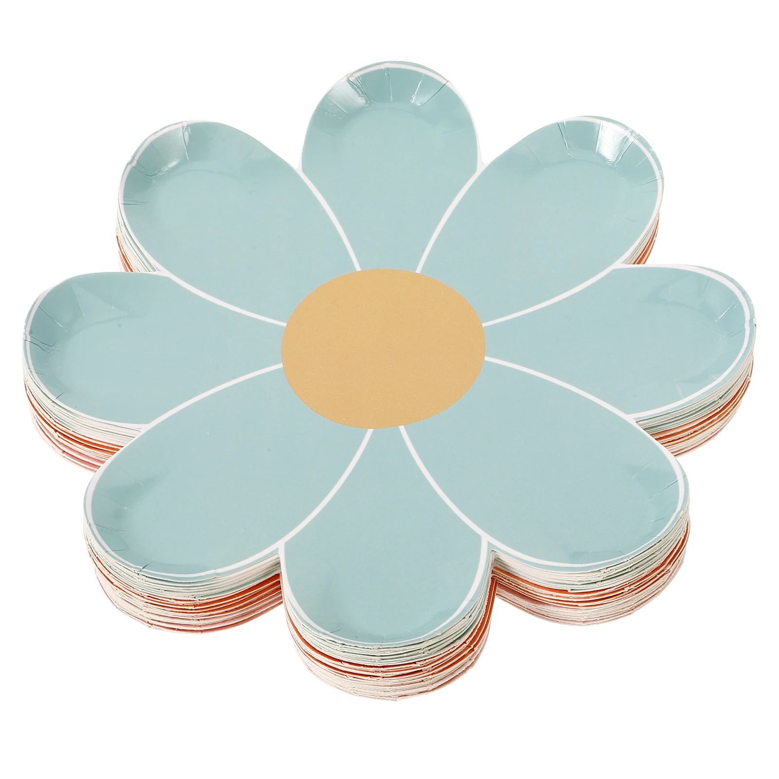 

30pcs Daisy Paper Plates Flower Shape Party Tableware Disposable Appetizer Plates For Birthday Wedding Holiday Dessert Snack
