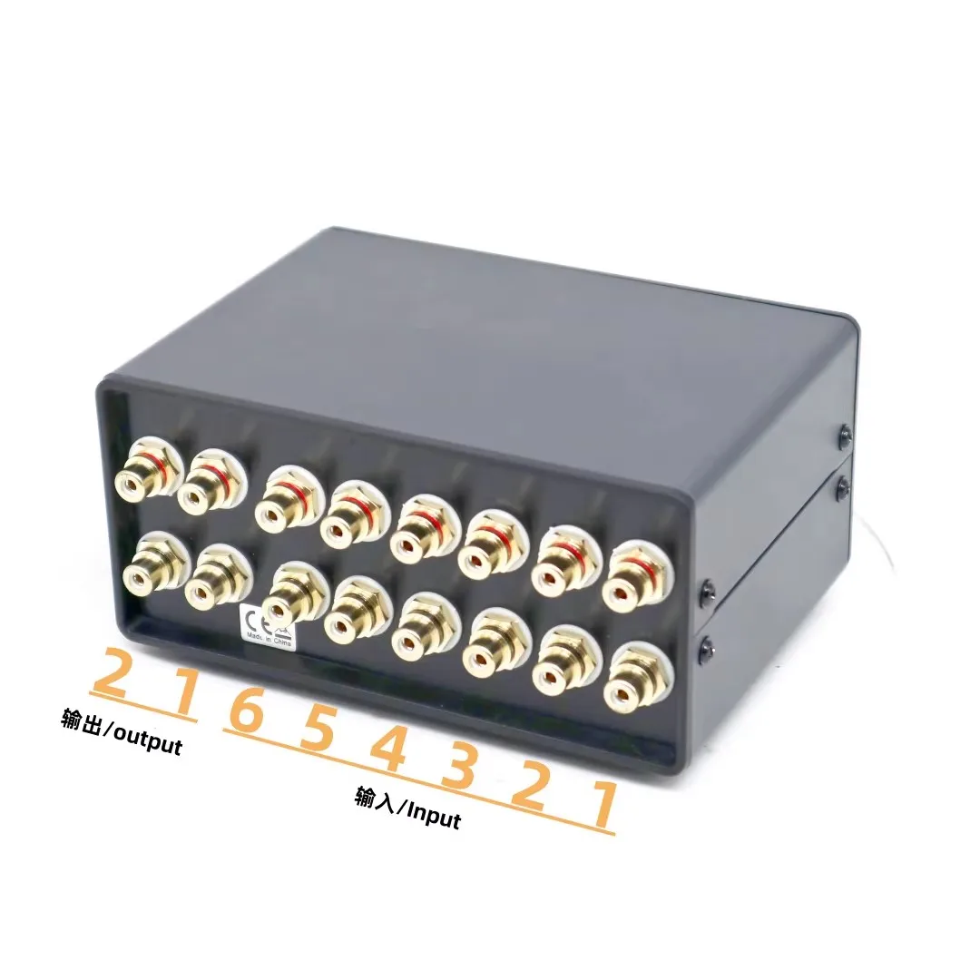WY-RCA62 6-channel RCA passive audio signal input selector 6 IN 2-channel OUT AV RCA pre-amplifier audio source switcher