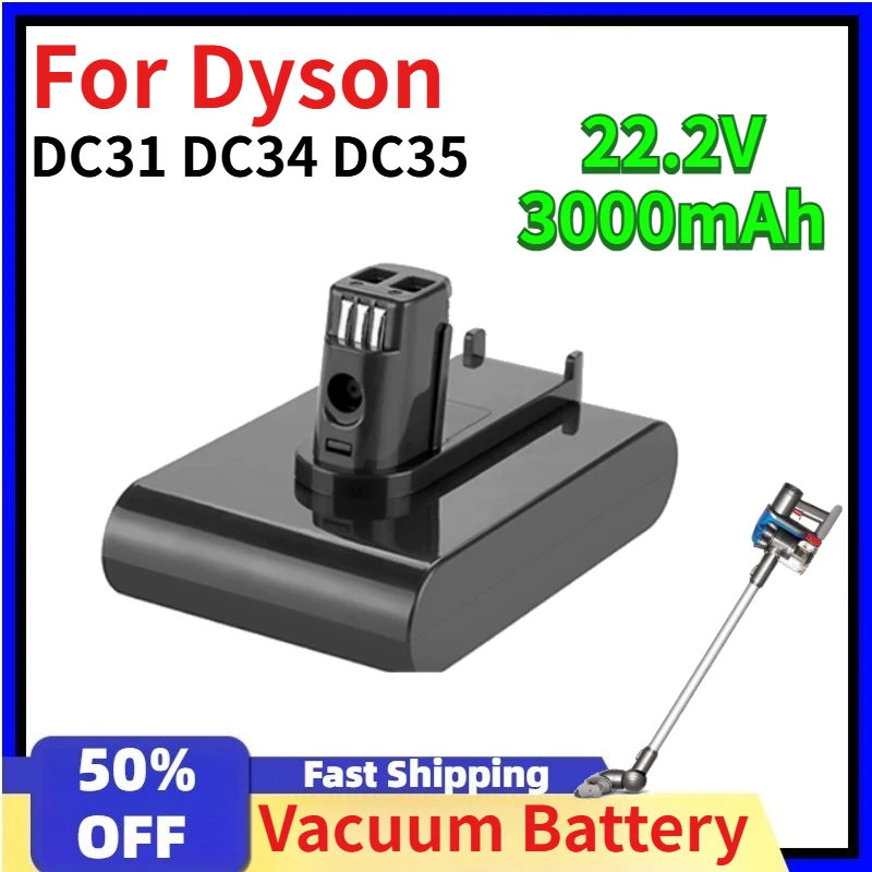 

For Dyson 22.2V 3000mAh Li-ion Vacuum Battery for Dyson DC31 DC34 DC35 DC31 Animal DC35 Animal Cordless Vacuum Batteries
