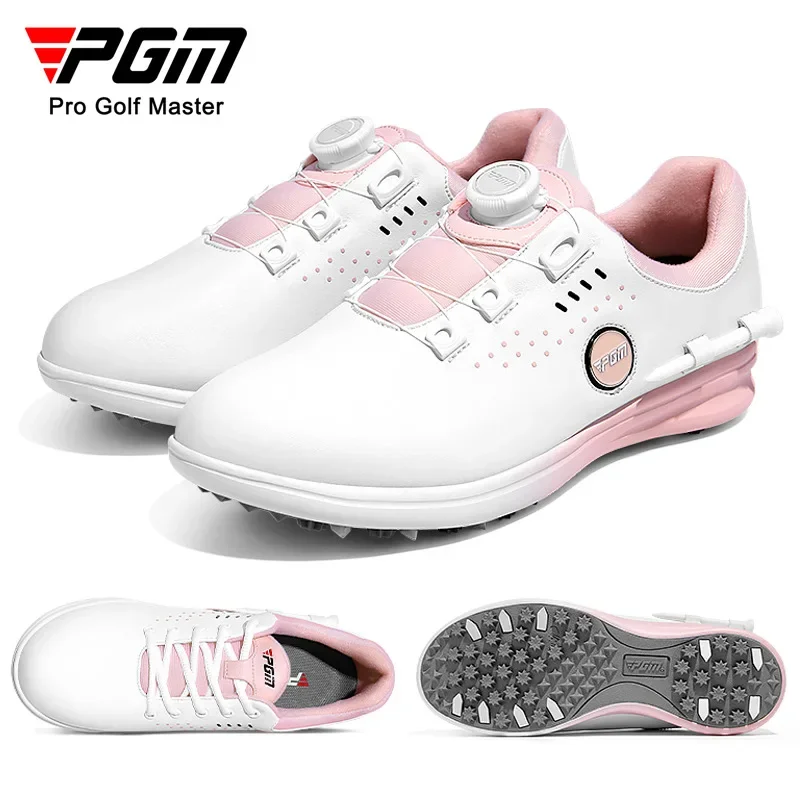 

PGM Golf Shoes Women's Spinning/Lacing Golf Sports Women's Shoes Waterproof Super Fiber Anti slip Nails