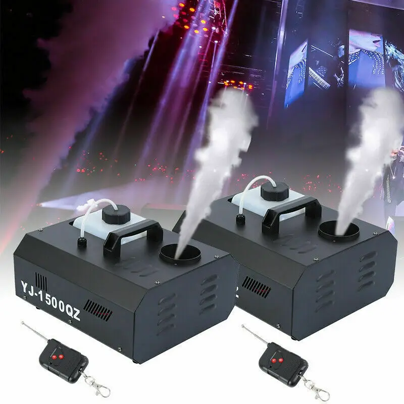 Ridgeyard 1/2pcs Fog Smoke Machine 1500W Stage Light Professional Fog Machine w/ Remote Wireless Control DJ Party Disco Fogger