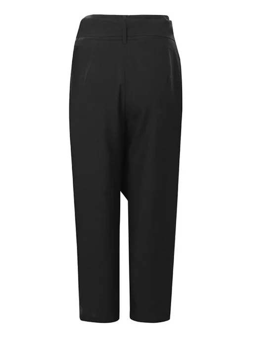 2025 European and American Women's Clothing Irregular Lace-up Nine-point Pants Casual Pants Women