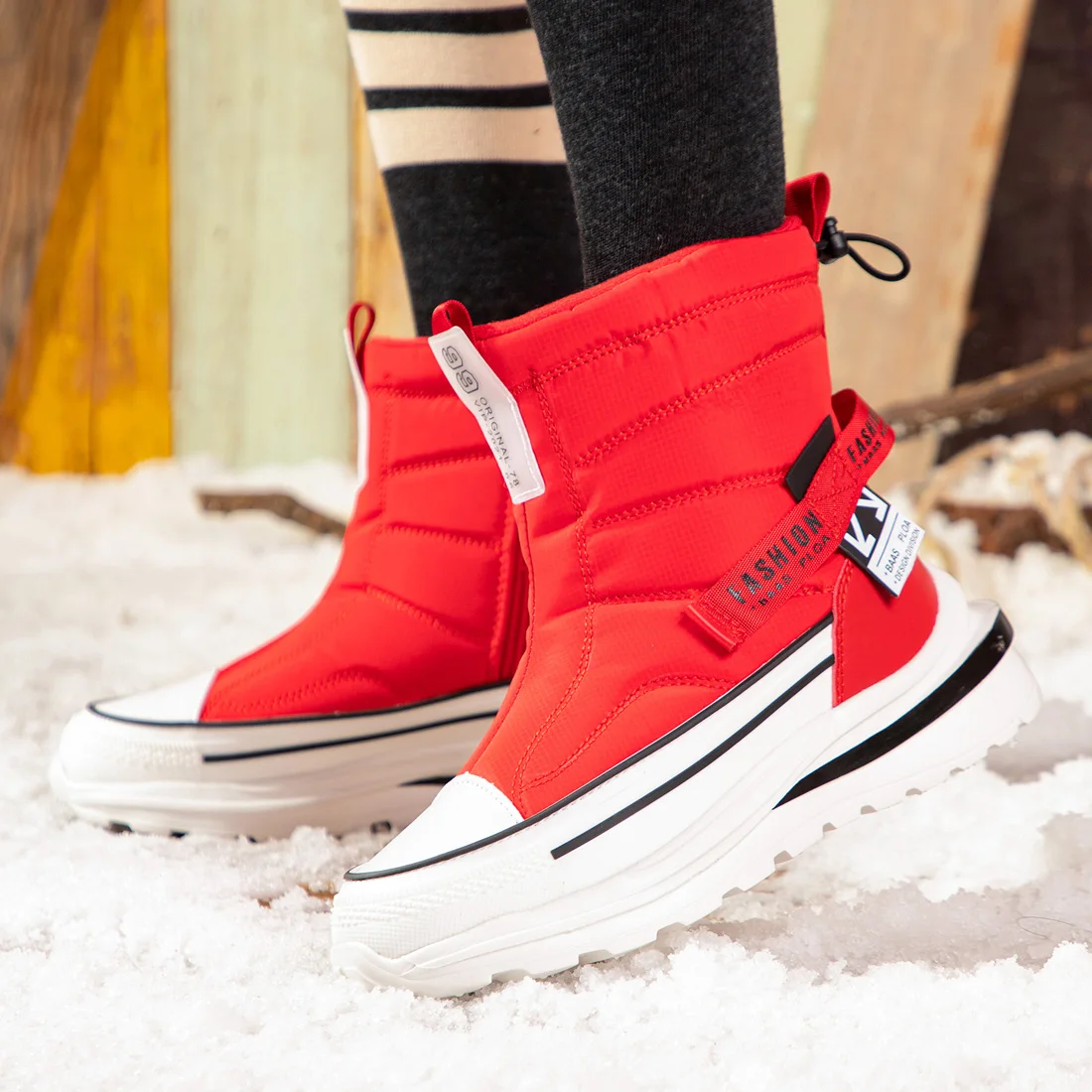 2023 Women Boots Fashion Plush Shoes Winter Non-slip Wear-resistant Plush Boot Comfortable Female Warm Shoes