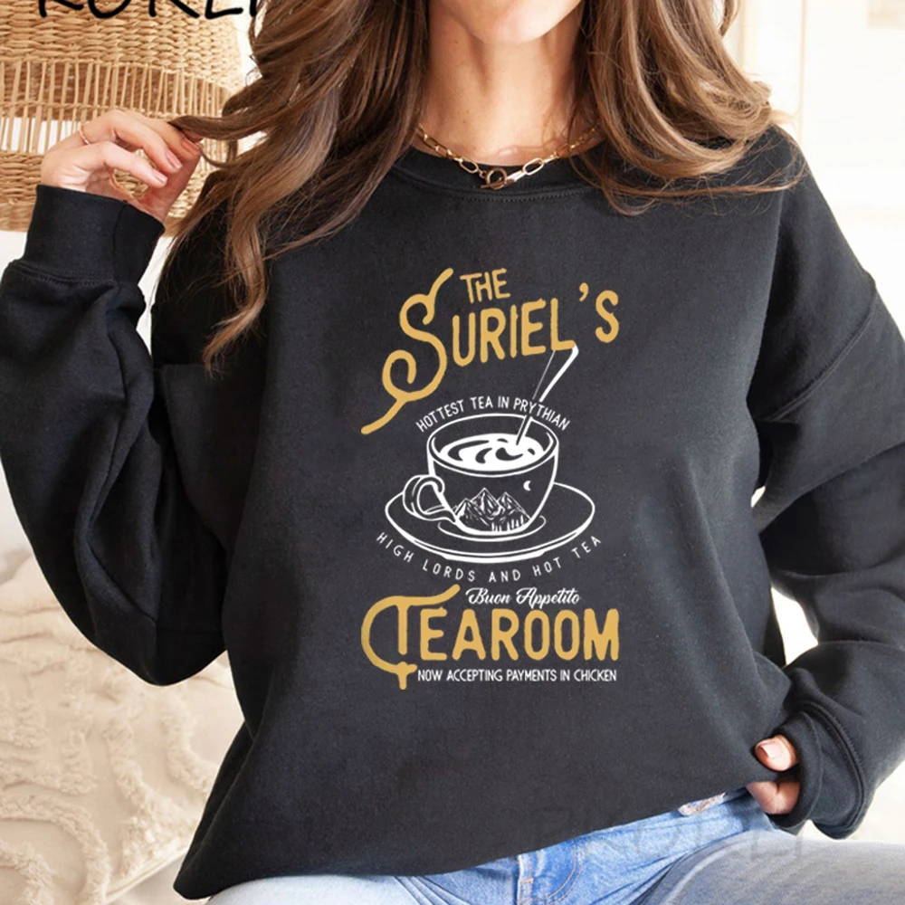 

The Suriel's Tearoom Sweatshirt A Court of Thorns and Roses Seater Unisex Crewneck Sweatshirts Acotar City of Starlight Pullover