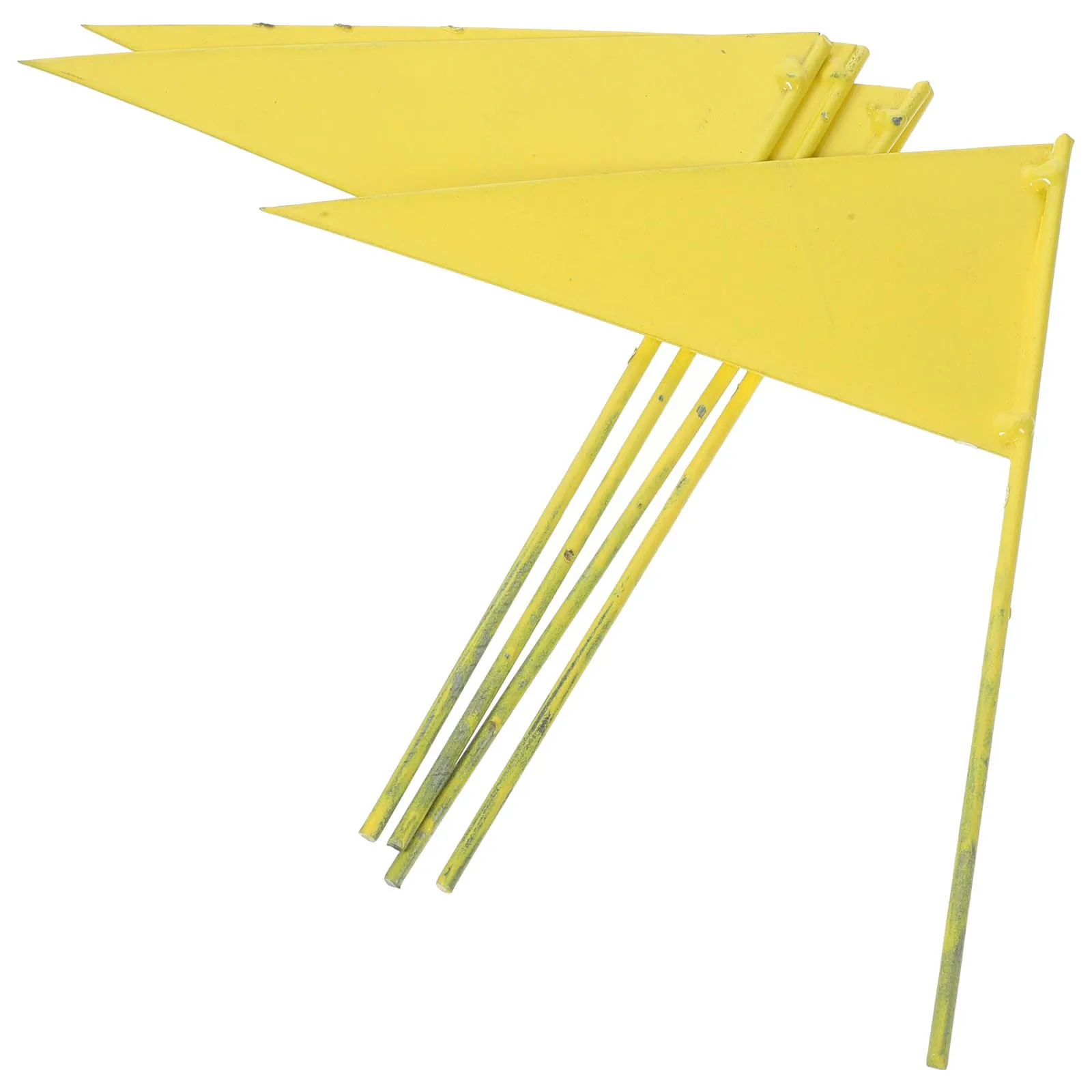 

5Pcs Small Iron Flags Triangular Marking Flags for Lawn Sprinkler Yard Irrigation Training Use Yard Supplies