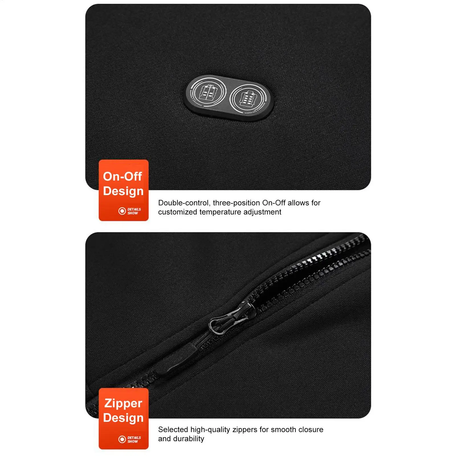 

Куртка с подогревом, 3 режима, 17 зон нагрева, теплая куртка с зарядкой через USB, теплая толстовка для зимы, кемпинга, офиса, работы, путешествий, пешего туризма