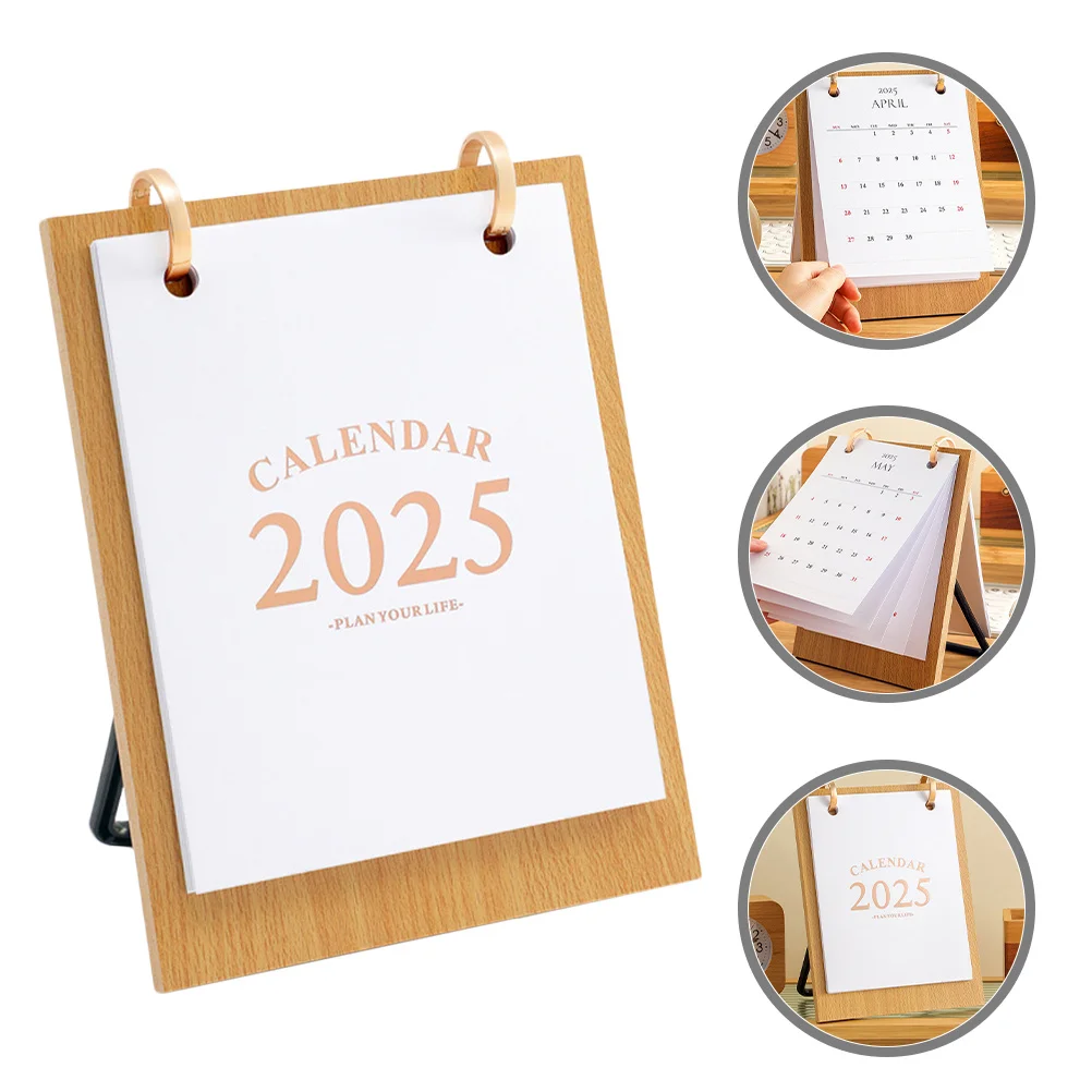

2 шт. деревянный настольный календарь, стоячий флип-календарь для стола, ежемесячная бумага для огляду, украшение для рабочего стола, офиса и дома
