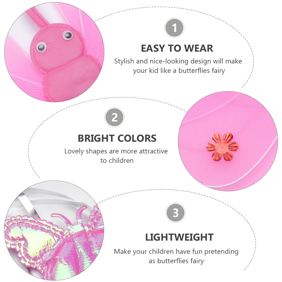 3 teile/satz Doppel Schicht Schmetterling Flügel Für Fee Flügel Kostüm Zauberstab Stirnband Party Dress Up Requisiten Rolle Spielen