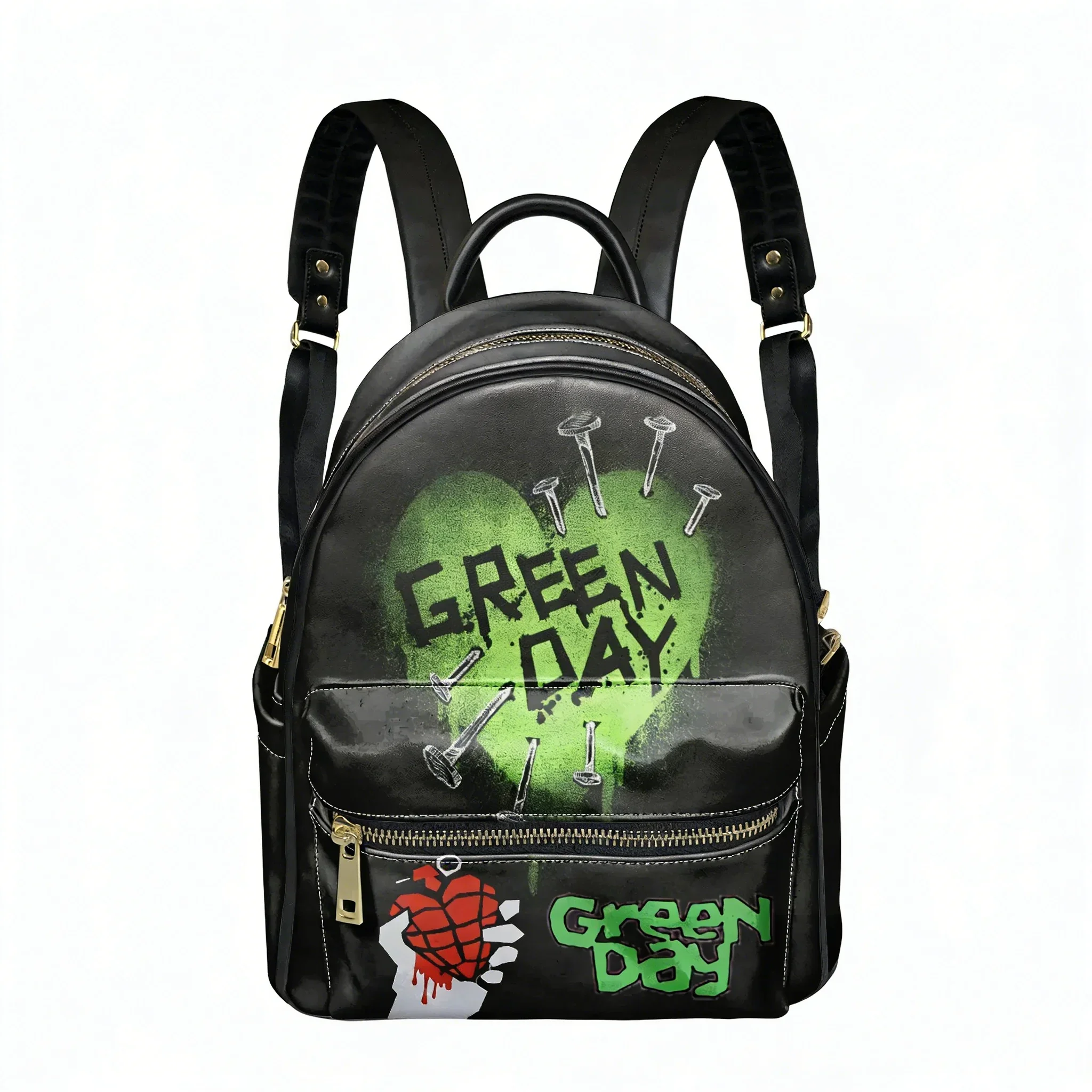 Green Day Pop Rock Band Backpack Womens Mens Personalized Double Shoulder Bag Business Travel Bookbag Rucksack Gift Daypack image 3