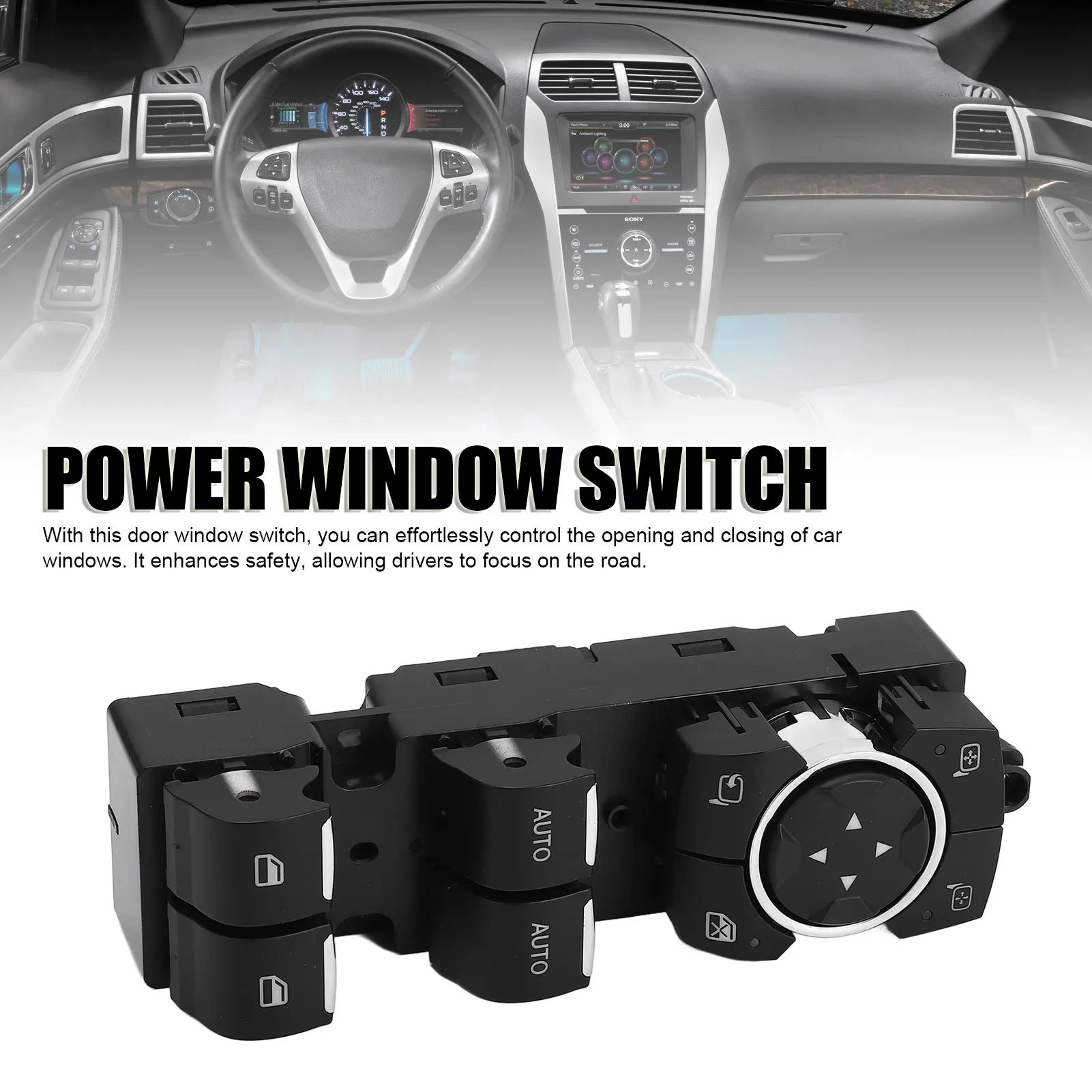 Power Window Switch Left Driver Side Fast Response Smooth Control Proper BB5Z14529AA Fit For Ford Explorer 2011-2015