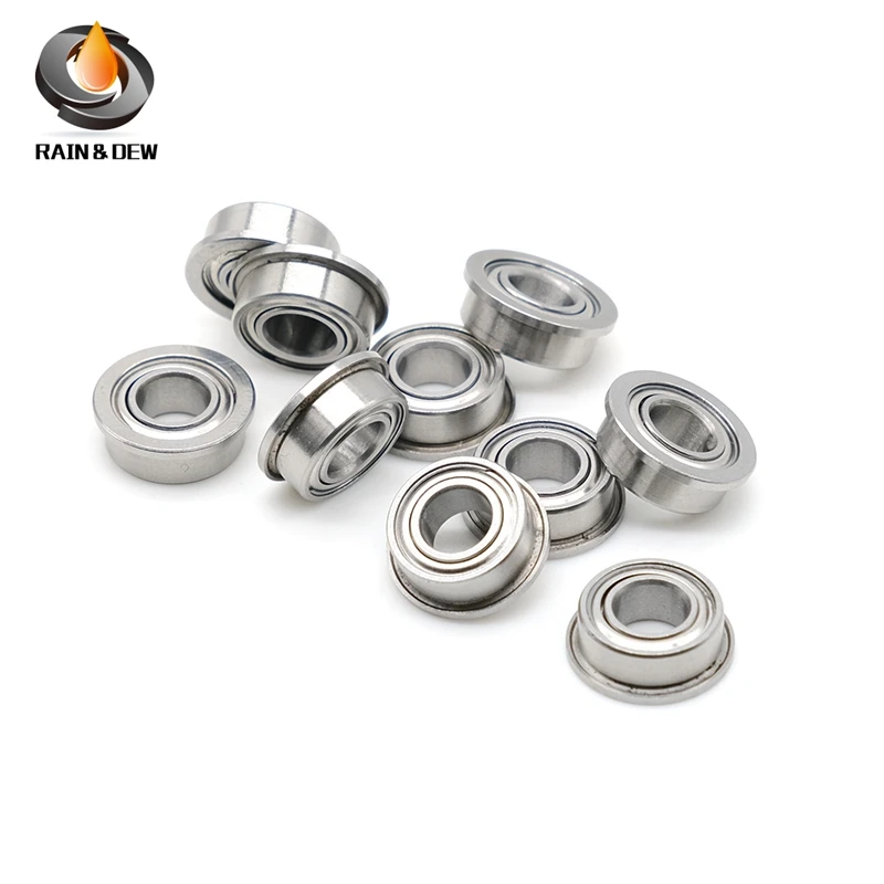 10Pcs MF105ZZ 5X10X4 Flanged Ball Bearing ABEC-7