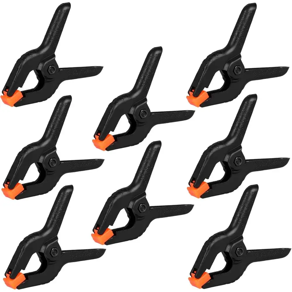 12 Pack 3.5 Heavy-Duty Plastic Spring Clamps for Backdrop Stands, Woodworking, Photography Studios (Black)