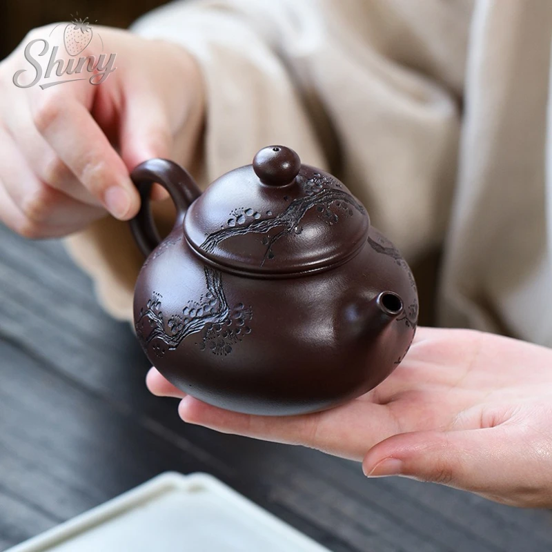 The Original Mine Baimei Purple Clay Handmade Purple Sand Pot Newspring Rongtian Tea Pot Inner Push Ball Hole Kung Fu Tea Set