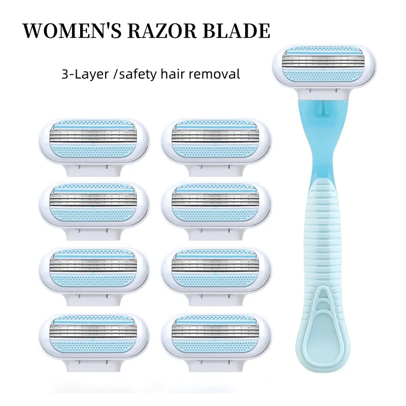 Women Safety Razor 3-layer Stainless Steel Manual Beard Shaving Blades Body Hair B ikini Underarm Thigh Shaver Portable Shaving