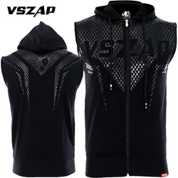 VSZAP-Sleeveless Cotton Hoodie, Sanda Team, MMA Fight, Fighting Muaythai, Fitness