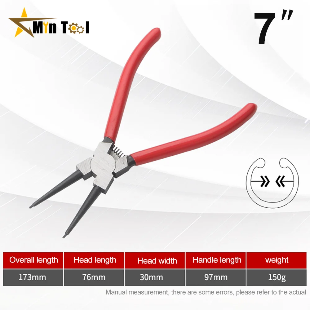 Circlip Pliers Internal External Ring Remover Installation Tool Straight/Curved Jaw Tip Precision Spring Loaded Tool Hand Tool