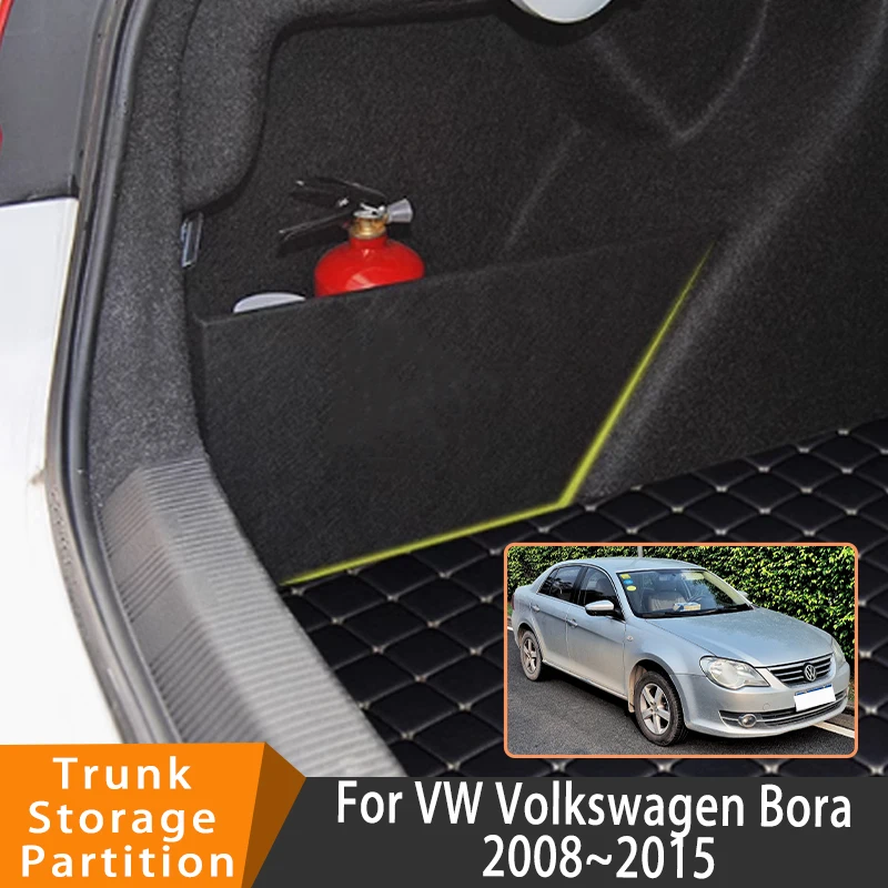 Auto Accessories For VW Volkswagen Bora 2008~2015 2010 2011 Car Organizer Trunk Side Partition Trunk Interior Storage Box Parts