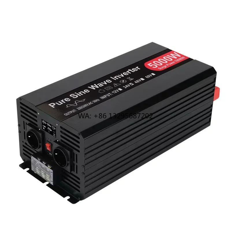 

New Product Power Inverter 5000VA DC 12V/24V to AC 220V 50hz Sine Wave Voltage Converter DC to AC Portable Power Converter