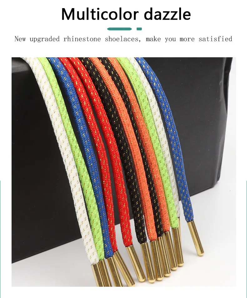 Runde Schuhbänder mit Metallenden, goldfarbene Schuhbänder für Sneaker, Freizeit- und Outdoor-Schuhe, Damen- und Herren-Schuhbänder, Schuhbänder für Hoodies, 2 Stück. – Detail 3