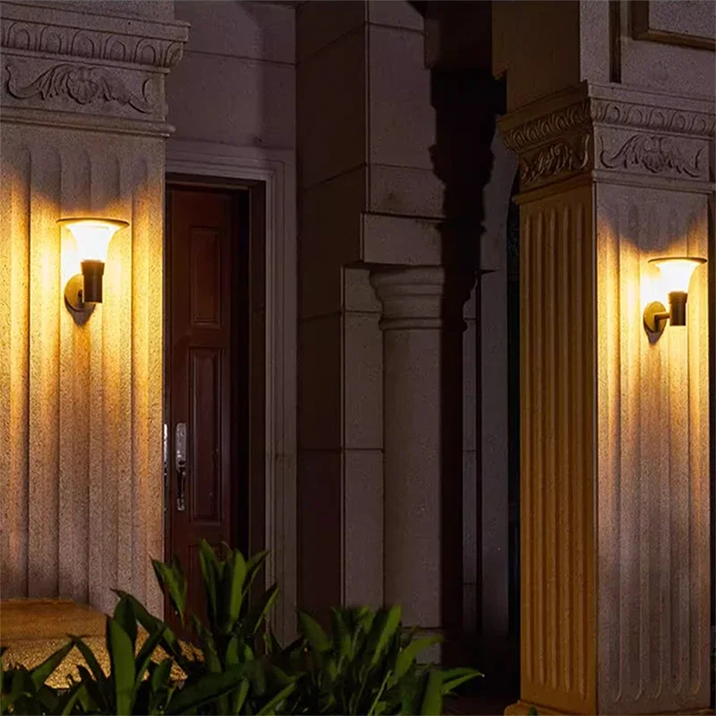 AFRA Contemporary Solar Outdoor Wall Lamps Simplicity Waterproof Creative Balcony Hallway Courtyard Villa Gate Hotel