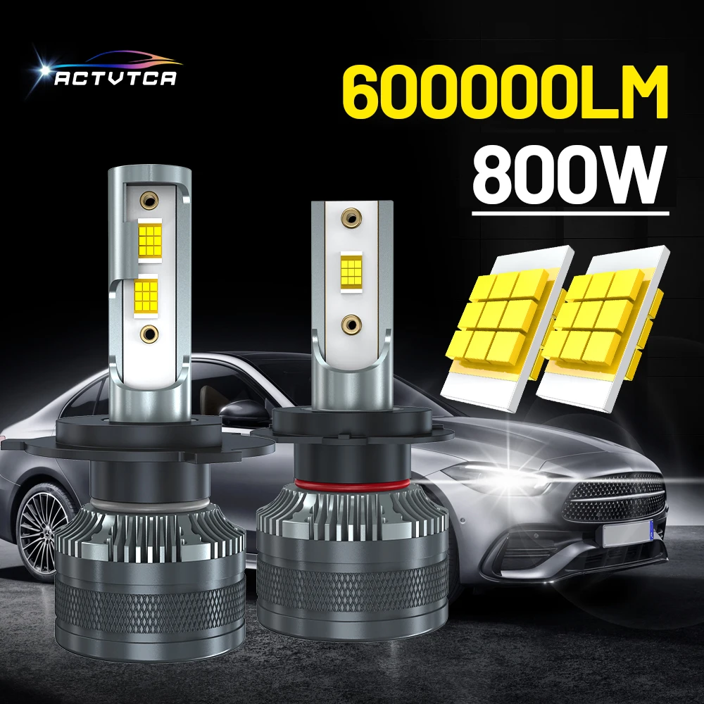 

ACTVTCA 800W Car LED Headlight H4 H7 H1 H8 H9 H11 600000LM LED Car Light 9005 9006 9007 9008 H13 Auto Bulbs 12V