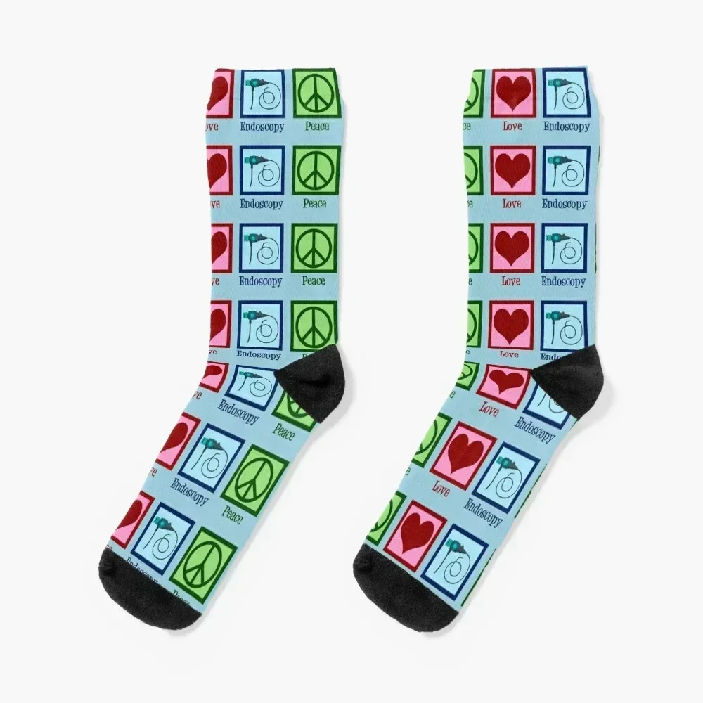 Peace Love Endoscopy Socks Thermal man winter hiking Hiking boots cartoon Socks For Women Men's