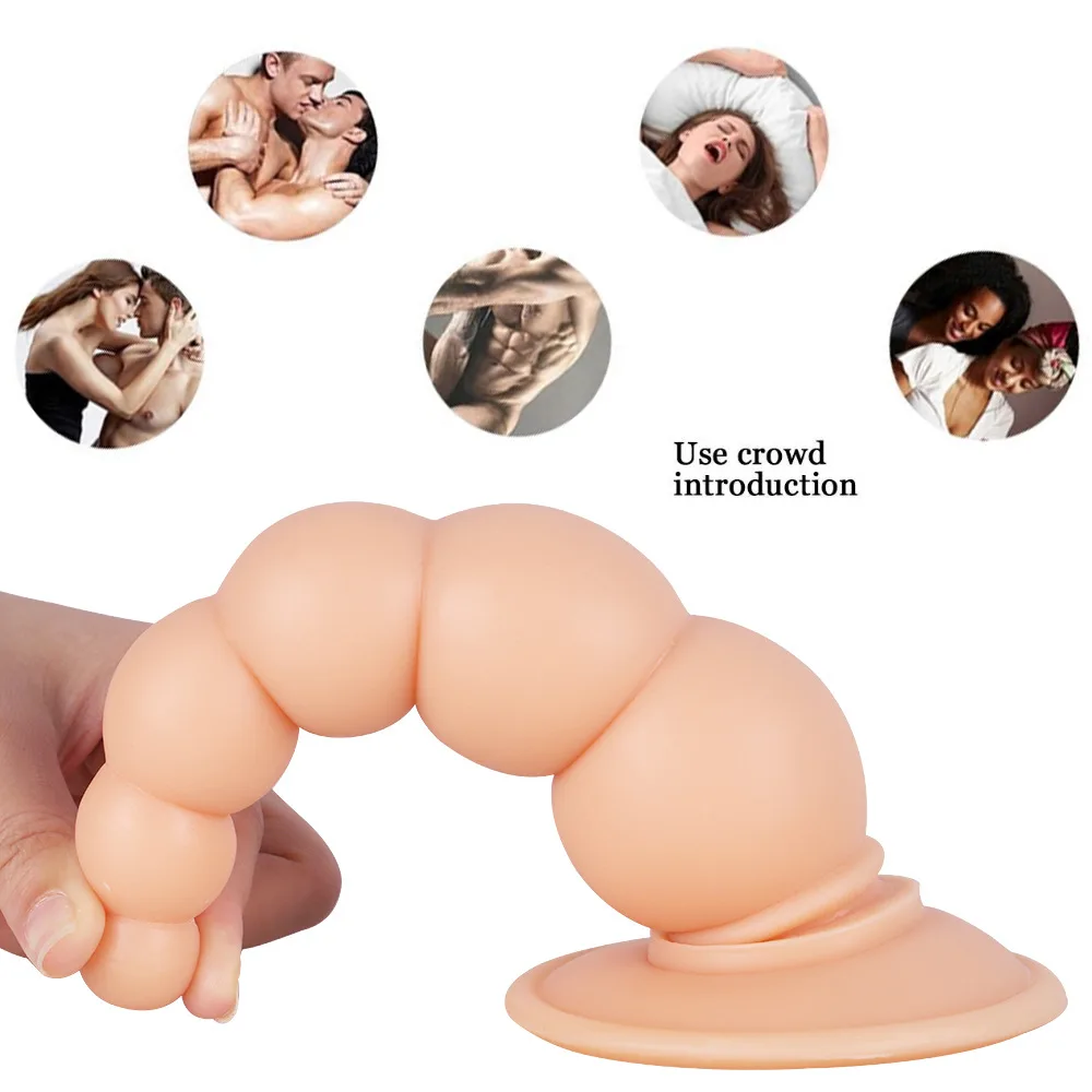 Anal Sex Toys Pull Beads Anal Dilator Soft Anal Plug Dildos with Suction Cup Stimulation Vagina Pagoda Vagina Anal Plug Sex Shop