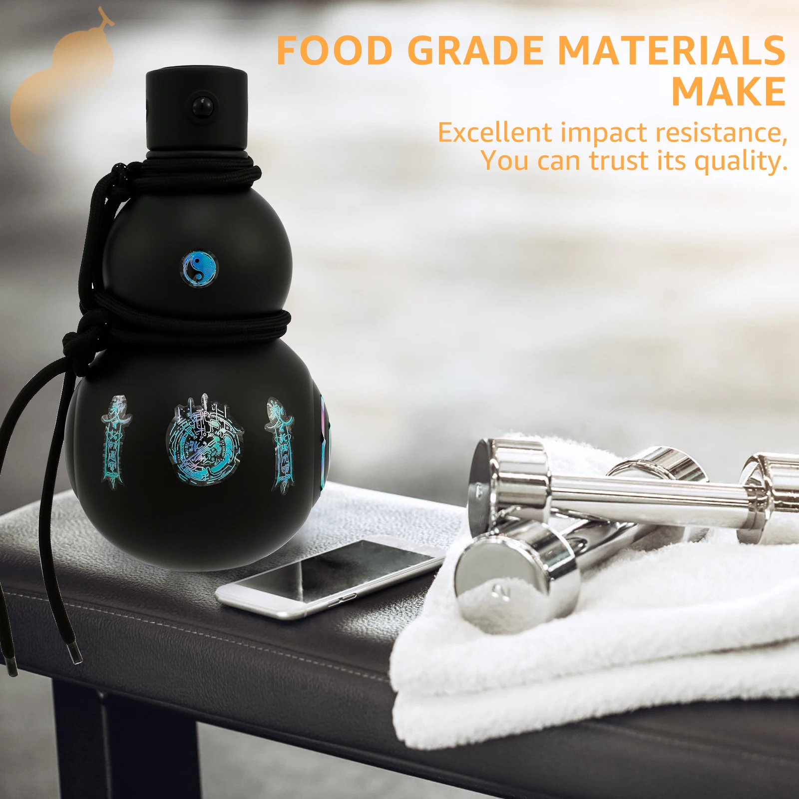 900ML Gourd Water Bottle Retro Leakpoof Sports Water Cup Drinking for Outdoor Travel Portable Gym Fitness Jugs New Year Gifts