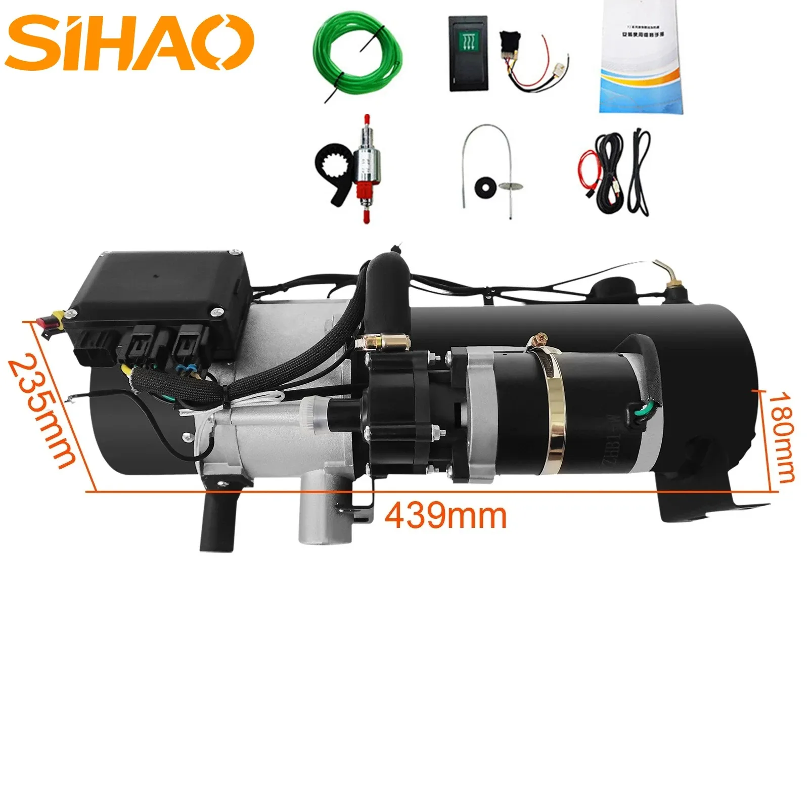 SIHAO 12V/24V 10KW Preriscaldatore Diesel per Auto, Riscaldatore ad Acqua Efficiente con Protezione da Surriscaldamento per Interni e Spazi Auto