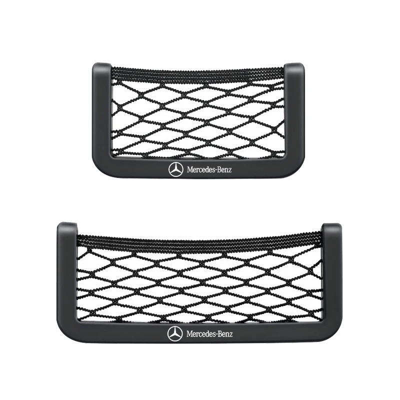 Car Organizer Storage Bag Auto Paste Net Pocket Phone Holder Car Accessories Stickers For Mercedes Benz W177 W212 W213 W205 V177