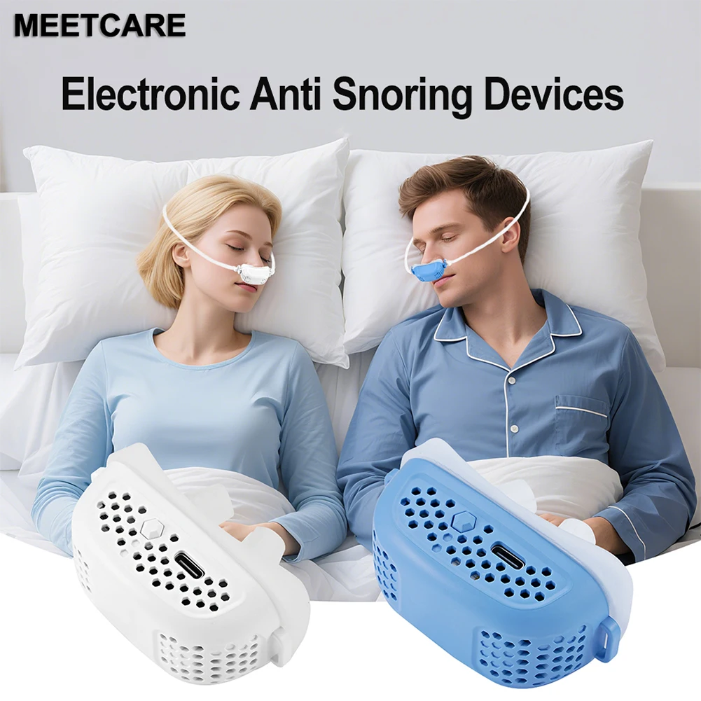 Electronic Anti-Snoring with Strap Snore Solution Low Noise Strong Wind Twin Turbine Adjust 3 Wind Speed Snore Sleep Aid Health