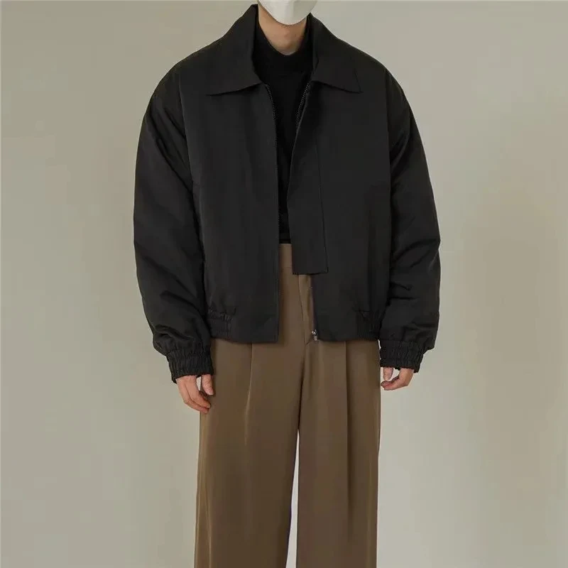 Y2k Europe America High Street Casual Coat Ins Spring Autumn Design Sense Men Senior Vintage Shoulder-Padded Short Bomber Jacket