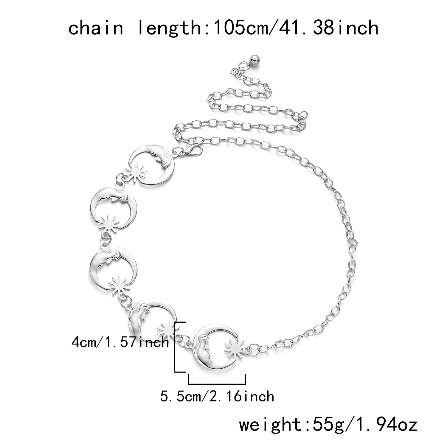 Vintage Silberfarbene Metall-Taillenkette für Damen, Verstellbare Geometrische Bauchkette, Kleid- und Jeans-Dekoration, Modeschmuck-Geschenk – Detail 12