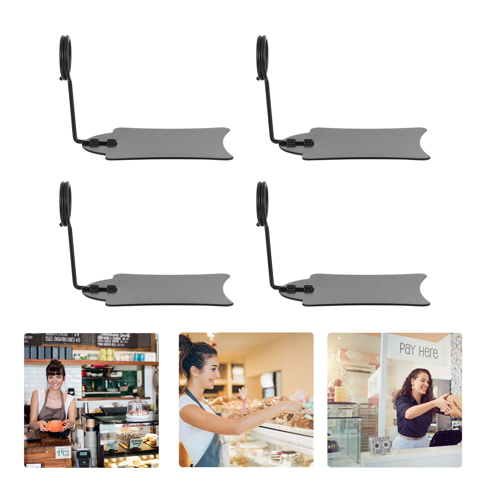 

5 Pcs Label Price Tag Clip Grocery Clamp Display Rack Beard Advertising Food Sign Holder Supermarket Metal Stand Wire