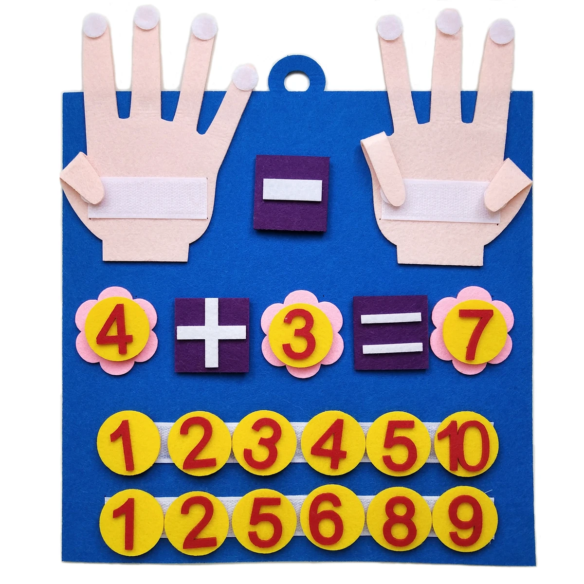 Montessori Tovddler matemática placa de feltro número do dedo aprendizagem contagem manipuladores pré-escolares aprendizagem brinquedo educativo jogo viagem