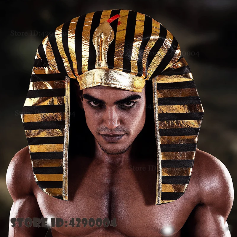 Halloween Easter Egyptian Pharaoh Hat Cosplay Ancient Myth Snake Head Shape King Hats Masquerade Party Costumes Props Cap