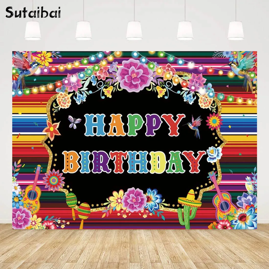 

Mexican Birthday Backdrop for Photography Fiesta Themed Party Banner Fiesta Birthday Party Decor Supplies Photo Booth Background