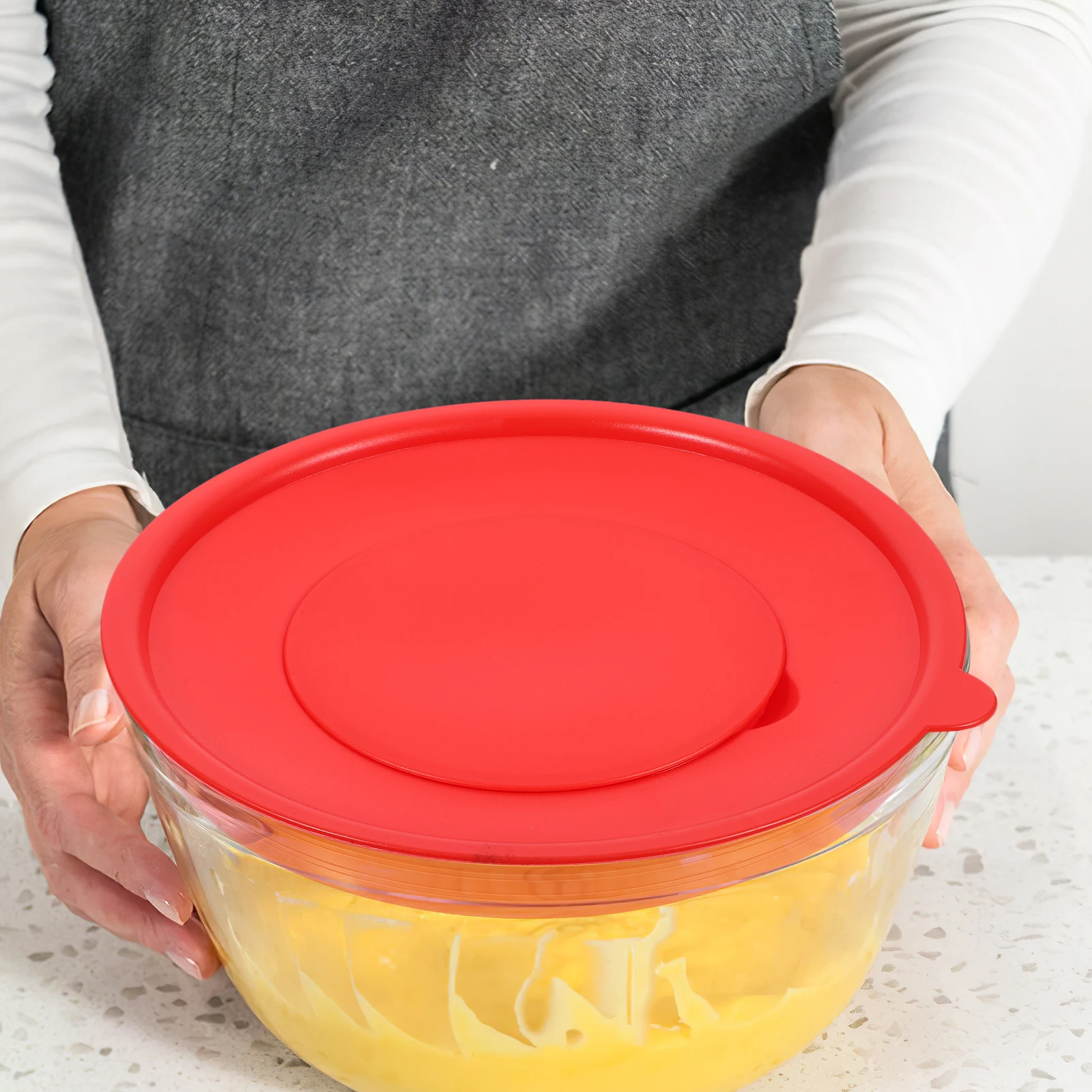 

2pcs Silicone Mixing Bowl Splash Guard For Egg Whisk Cream Baking Anti Overflow Lid Cooking Tool Kitchen Supplies