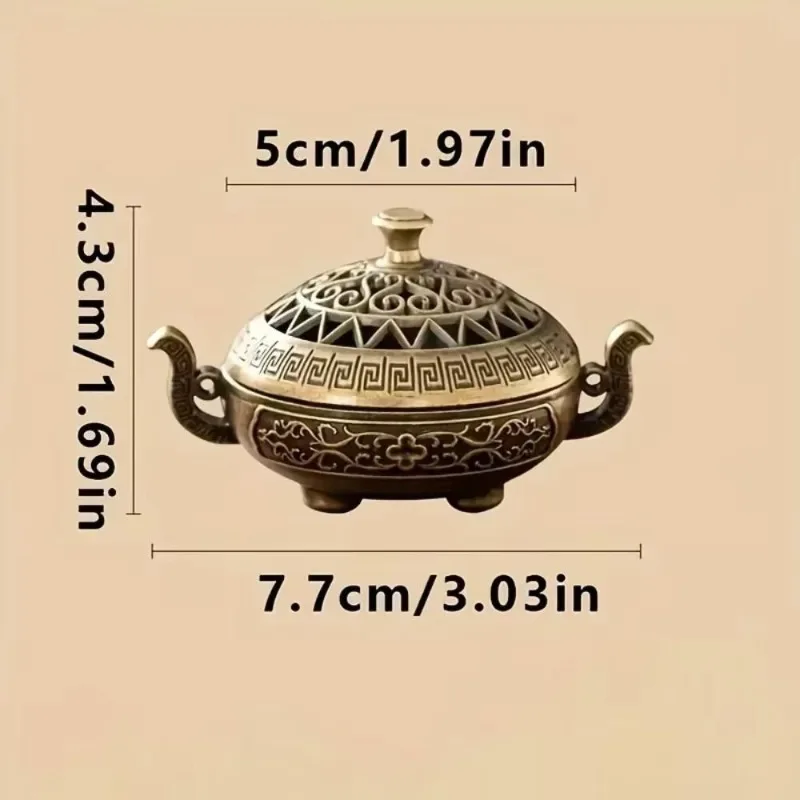 1pc Brass Incense Burner Metal Aromatherapy Holder Unscented Ideal for Yoga Meditation Bedroom Ambiance Home Decor