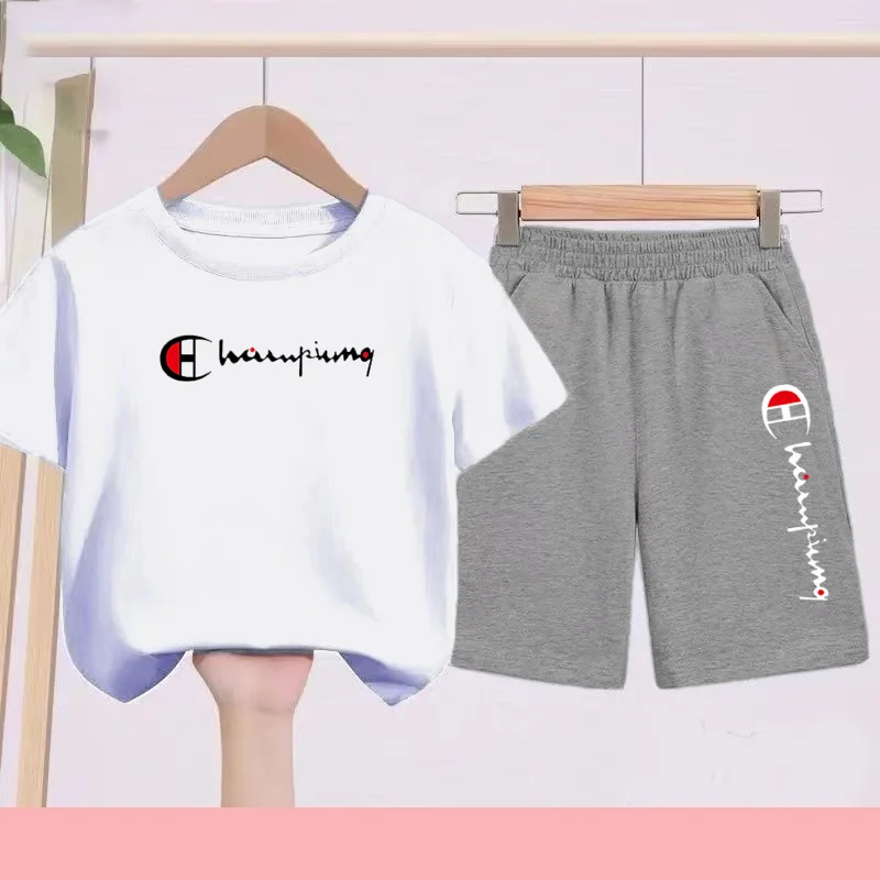 Children's Sportswear Sets - T-shirts, Shorts. Breathable and Quick-drying Fabric. Suitable for Boys and Girls Aged 3 to 13