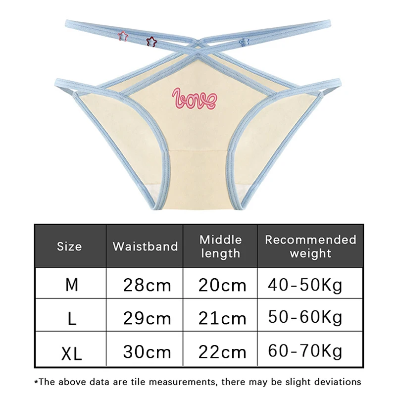 Ropa interior de algodón puro para niña, calzoncillos transpirables de cintura media para mujer