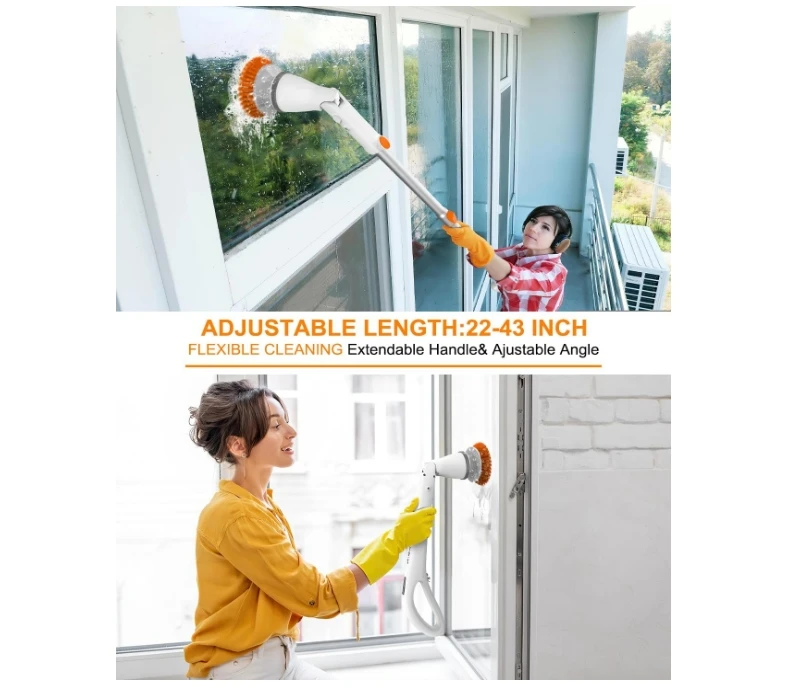 Depurador eléctrico giratorio, cepillo de limpieza eléctrico, inalámbrico, para limpieza de baño