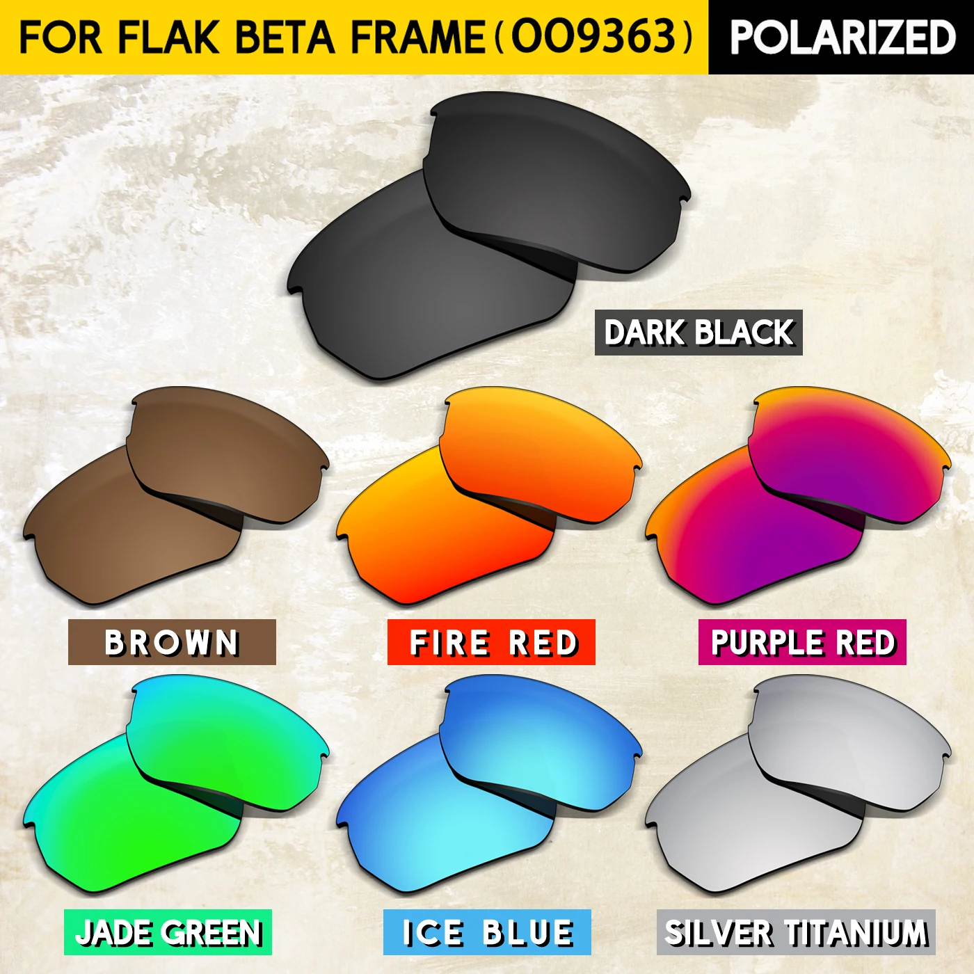 

Fit for Oakley Flak Beta Asian Fit OO9372 65mm Frame Lenses Replacement for Oakley OO9372 Flak Beta Asian Fit 65mm Sunglasses