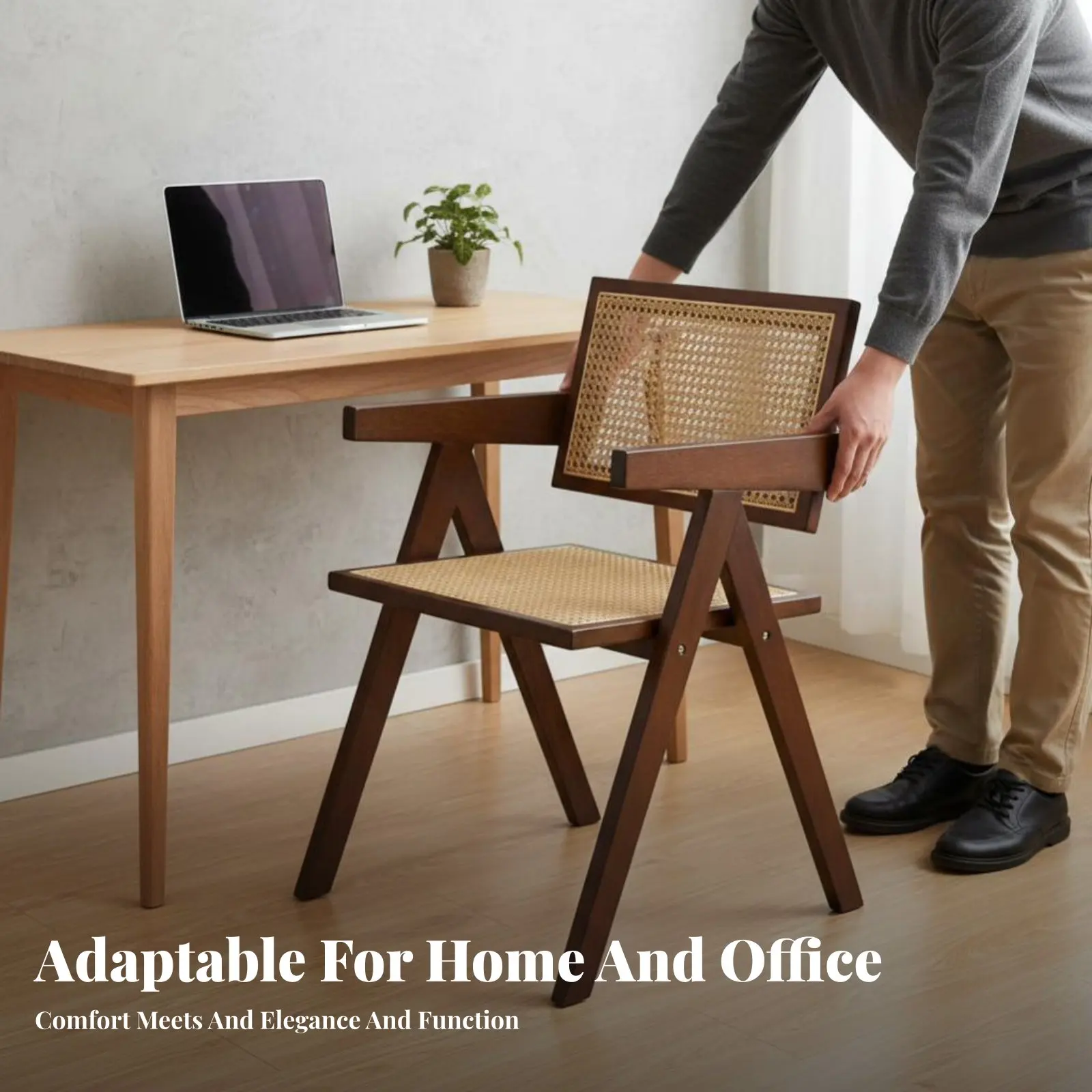 

Складное кресло из плетеной тростниковой сетки с поддержкой для спины, винтажный дизайн, для дома