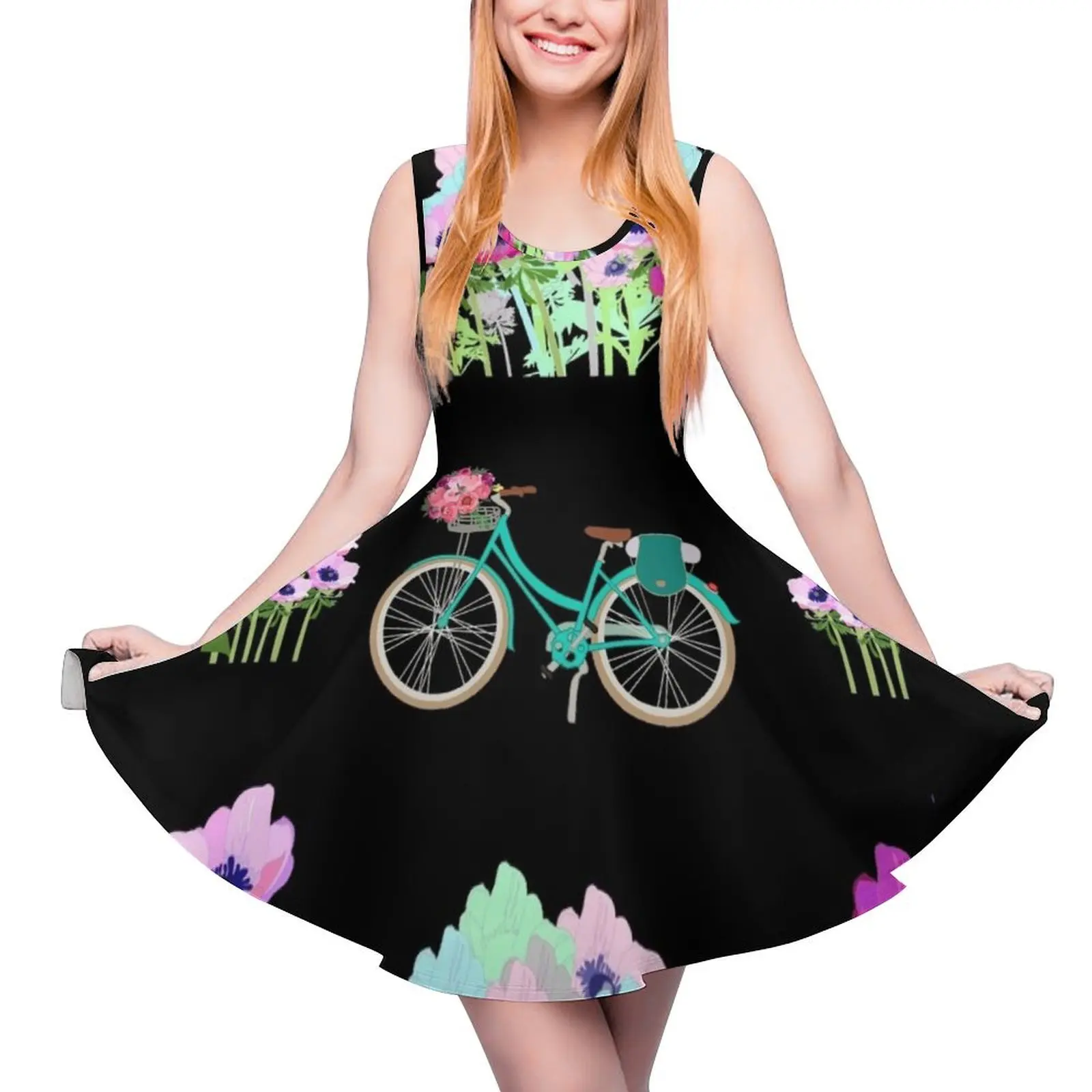 

Spring flowers and bicycle Sleeveless Dress Women dresses summer elegant dresses for women women"s evening dresses 2024