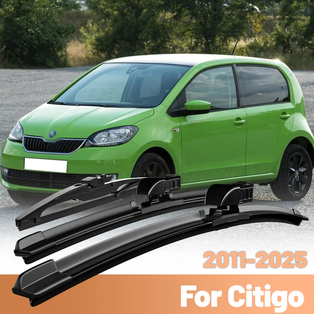 For Skoda Citigo 2011 - 2025 Wiper LHD Front & Rear Wiper Blades Set Windshield Windscreen Window Rain Brush 24