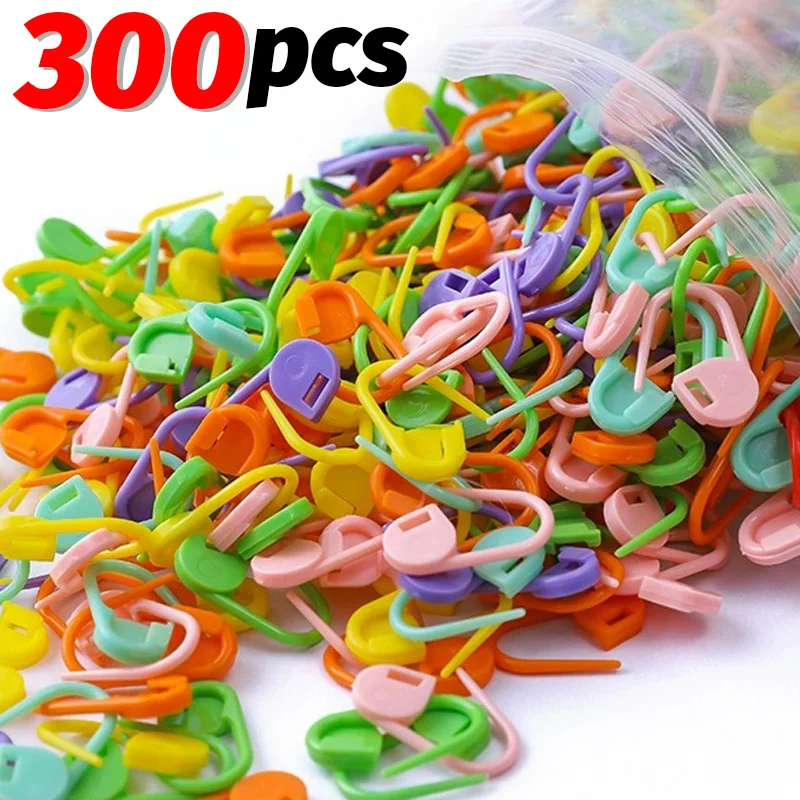 50-300pcs Plastic Small Crochet Locking Stitch Markers Clips Knitting Latch Tools Needle Clip Hook DIY Sewing Mark Tool Pins