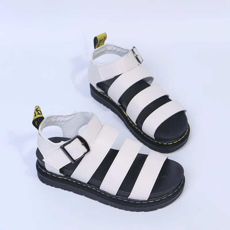 2024 New Platform  Sandal Peep Toe Metal Buckle Car Stitch Roman Sandal Large Size Casual Sport Women\'s Sandal