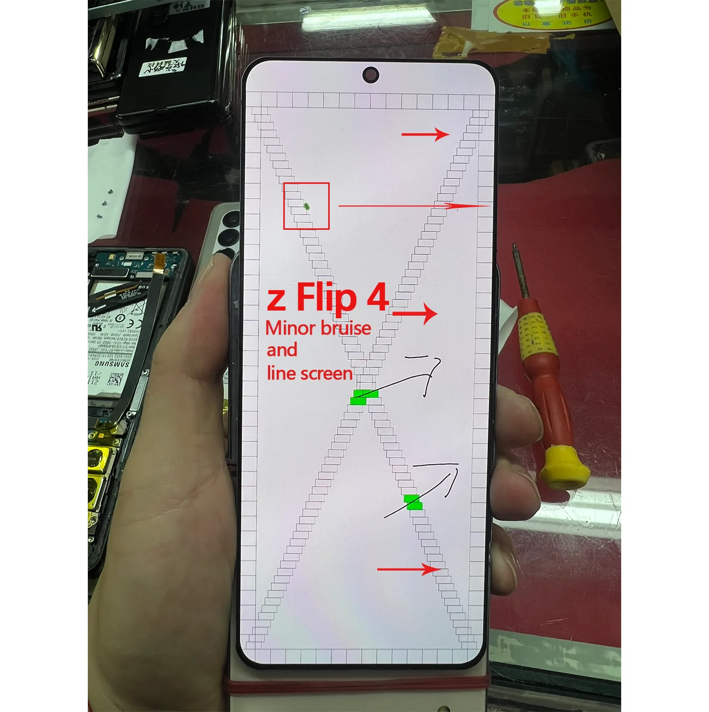 AAA+ Touch Screen Digitizer For Samsung Galaxy Z Flip 4 LCD For F721/F721B LCD Display Touch Frame with Defective Replacement